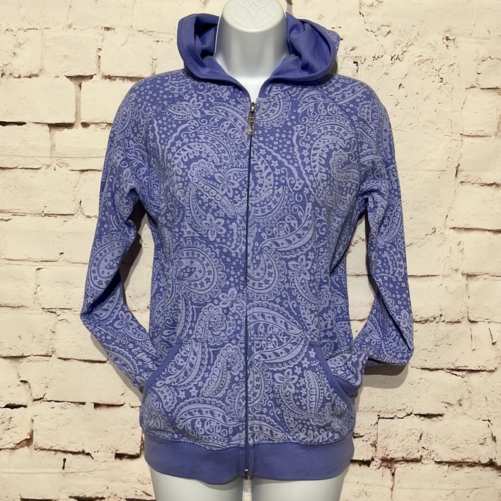 Fresh Produce Lavender Paisley Zip-Up Hoodie